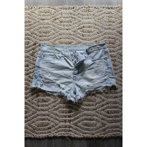 AEO Festival Distressed Denim Shorts